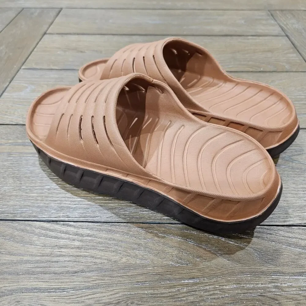 KuaiLu Mens Recovery Sandals With Comfortable Plantar Fasciitis Arch Support